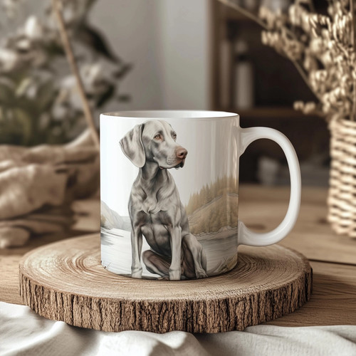 Weimaraner lake 11oz ceramic - weimaraner,