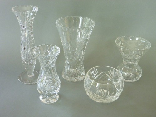 Crystal vase job lot - 5,