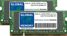 8GB (2 x 4GB) DDR2 667MHz PC2-5300/800MHz PC2-6400 200-PIN SODIMM LAPTOP RAM KIT