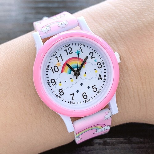 Pink rainbow watch time - pink,