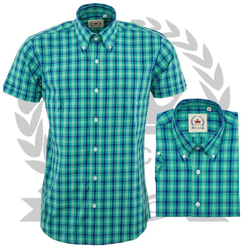 Relco mens check shirt - mens, green