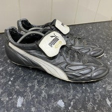 Puma King Black Leather Football Boots Moulded Studs 2006  Size UK 12 EU 47