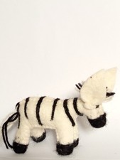Handmade Felted Zebra Ornament