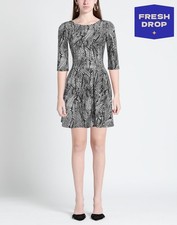 RRP€243 PATRIZIA PEPE Mini Dress IT40 US4 UK8 S Black Flared Made in Italy