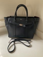 Mulberry midnight blue zipped Bayswater silver h/ware shoulder crossbody strap