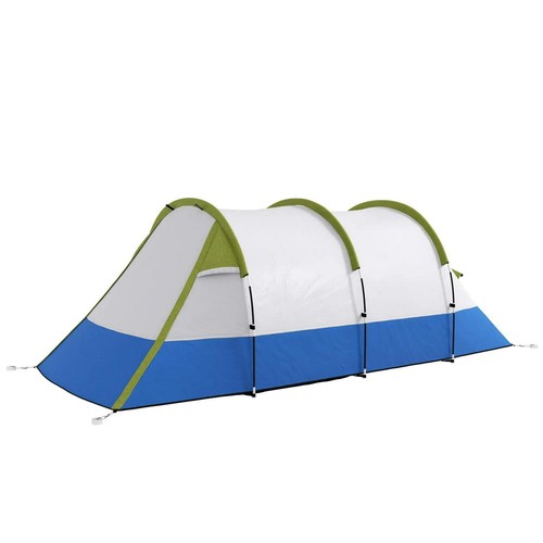 Man camping tunnel tent - man,