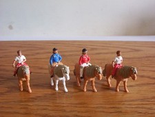 britains vintage farm toys animals lot of 4 Ponies with Riders.