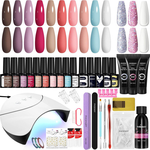 Gel nail polish set - with, u