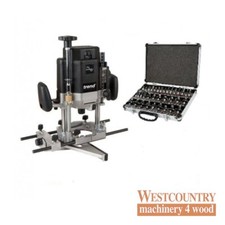 TREND T11EK Plunge Router Set with 35 Piece Cutter Starter Package 