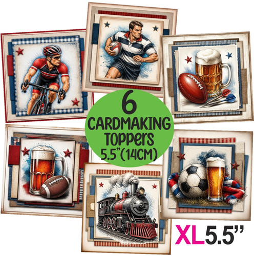 Male hobbies set 6b card - xl,