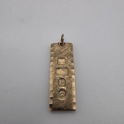 Heavy 9ct gold ingot - gold, pendant