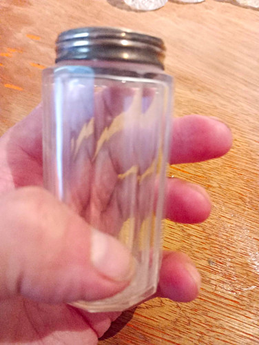 Clear glass hexagon jar lwith - jar,