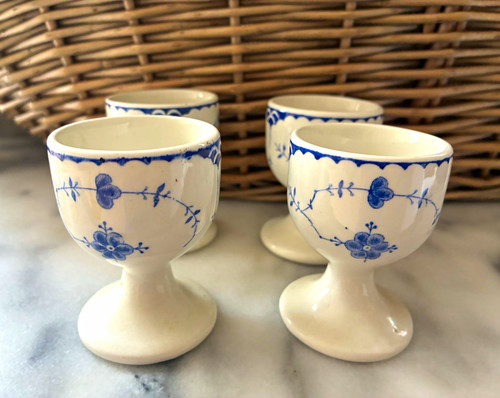 Set blue white floral - blue, &