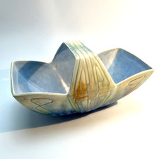 Beswick Pottery Hand Painted Basket Art Deco Number 475 in Blue & Beige Matt VGC