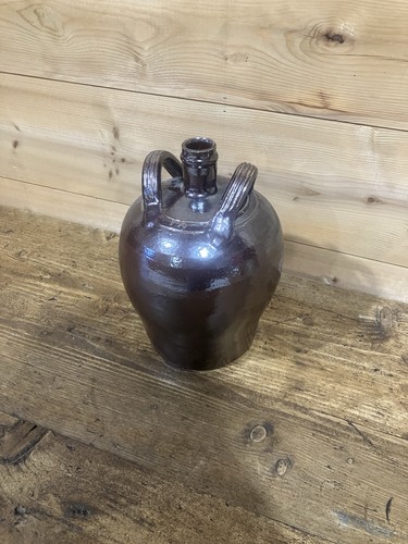 Antique stoneware oil bottle - bottle,