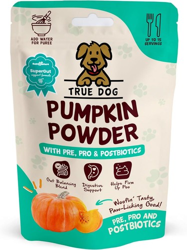 True dog pumpkin powder with - true,