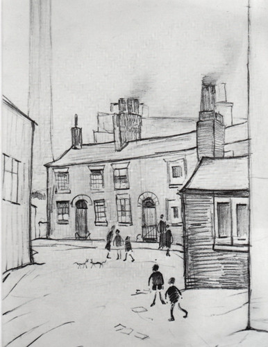Lowry pencil drawing - l,