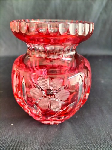 Bohemian cranberry crystal cut - bohemian,