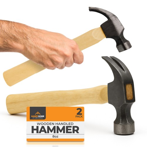2pk 8oz claw hammer wooden - 2pk,