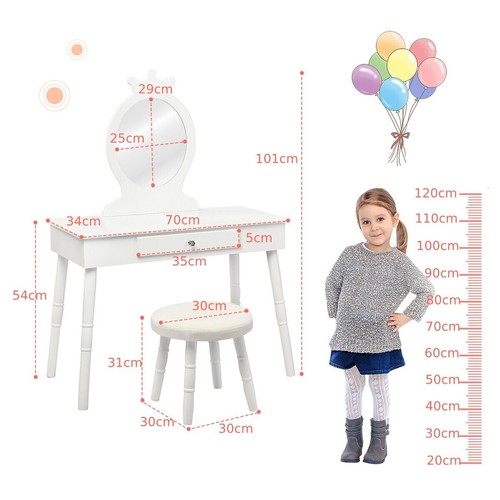 Kids vanity table chair - kids, set
