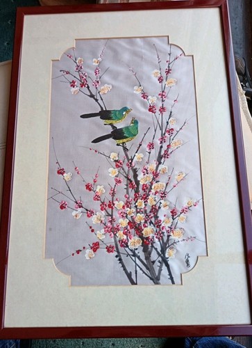 Vintage chinese silk - silk, painting