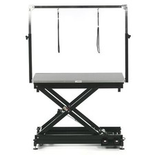 Pedigroom Electric Dog Grooming Table Black Frame with Stainless Steel H bar
