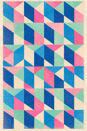 Pink blue mint rectangle - 15.,
