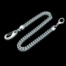 Basic Strong Leash Heavy Biker Trucker Key Jean Wallet Chain (23") Silver Thick 