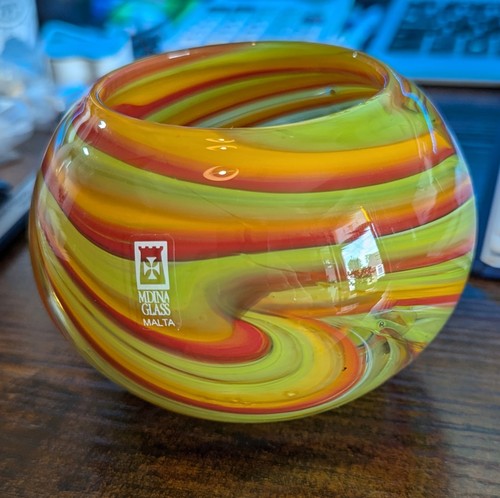 Mdina spiral design glass bowl - spiral,