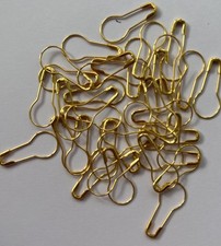 35 Stitch Markers Stitch Holders Knitting Crochet Metal Pins Gold Colour