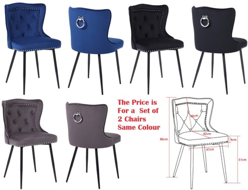 Set velvet dining chairs - 2,