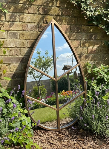 Leaf shape garden mirror - leaf,