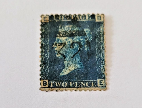 Victorian penny blue stamp - 2d,