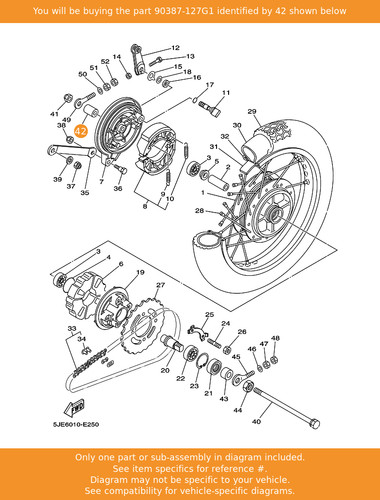 Yamaha collar 90387 - 90387-127g1, oem