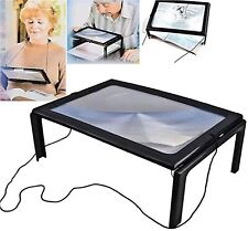 Reading Magnifying PVC Glass Hands Free Full Page Illuminated Magnifier LED