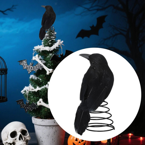 Black crow tree topper - crow,