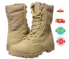 Mil-Tec US Army Desert Combat Jungle Patrol  Boots Tan Suede Leather Khaki