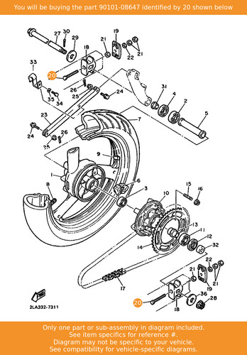 Yamaha bolt 90101 08647 - 90101-08647, oem