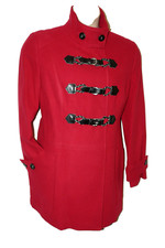 M&S LIMITED Womens Coat size 16in Mulberry Red Mandarin Style Collar Bnwt