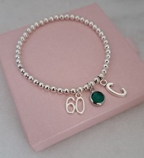 60th Birthday Initial Bracelet