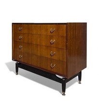 G PLAN WALNUT CHEST OF DRAWERS