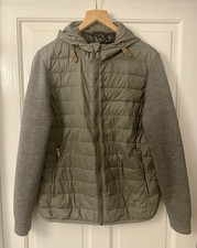 Ladies Khaki Quilted Jacket Massimo Dutti Size M