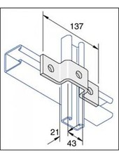 5x Unistrut 3 Hole Bracket U