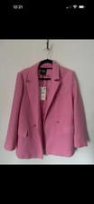 Zara Women's Pink Tweed Blazer Jacket