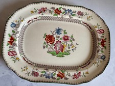 Traditional Spode 'Chinese Rose' Meat Plate 12" x  9 3/4" (New Backstamp)