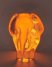 Mats Jonasson Crystal Elephant #3139 Signed Sweden Art Glass Royal Krona