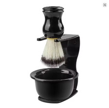 3 in 1 Men's Shaving Brush Holder Set Brush Bowl Shaving Razor Stand Holder Kit