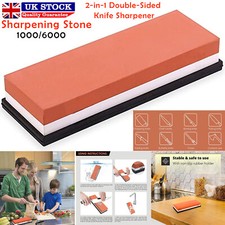 Dual Whetstone Waterstone Knife Sharpening Water Wet Stone Sharpener 1000/6000