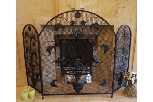 Fire screen guard - fire, black