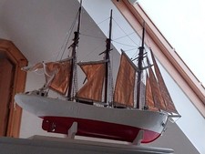Vintage Sail Boat Wooden Model